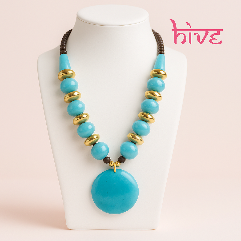 Glow Resin Necklace( Blue)