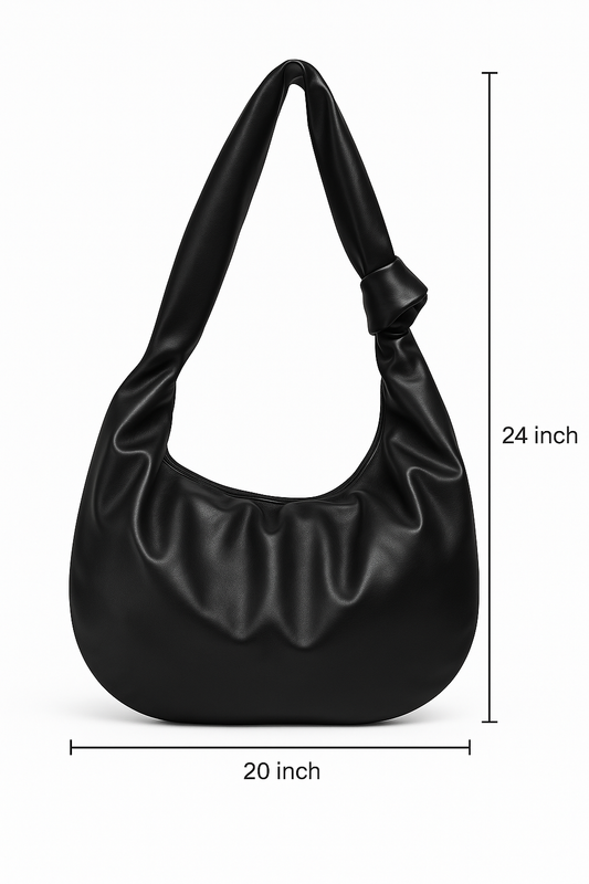 Noir Knot Faux Leather Bag