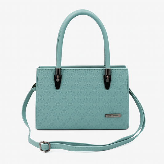 Aqua Charm Faux Leather Handbag