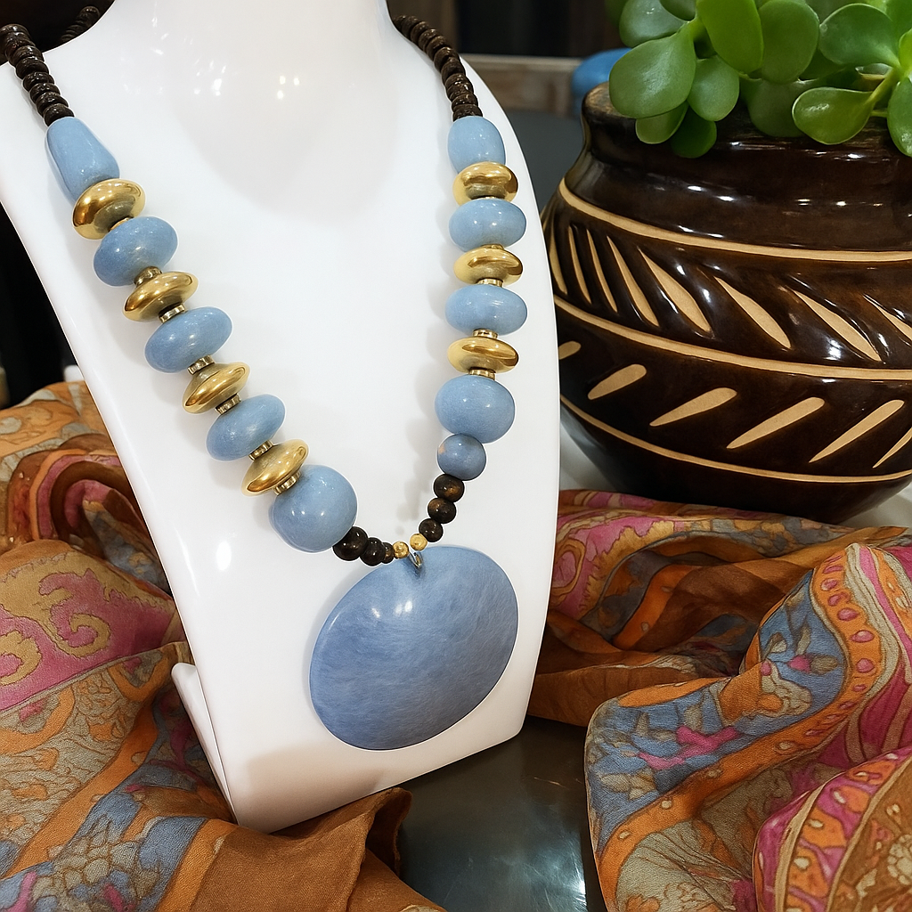 Glow Resin Necklace ( Grey)