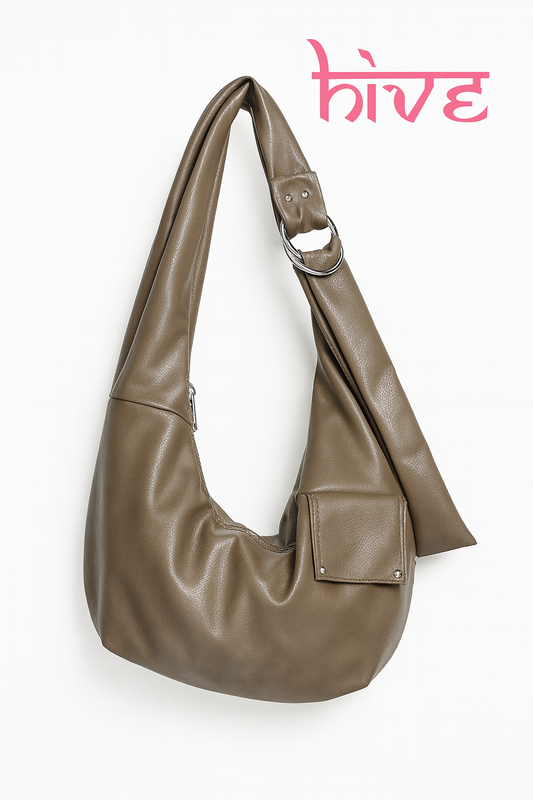 Noir Knot Faux Leather Bag (earthy brown)