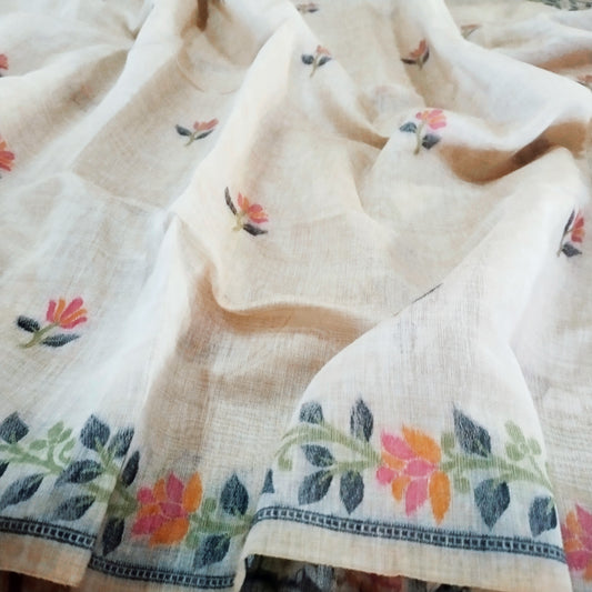 Muga cotton saree