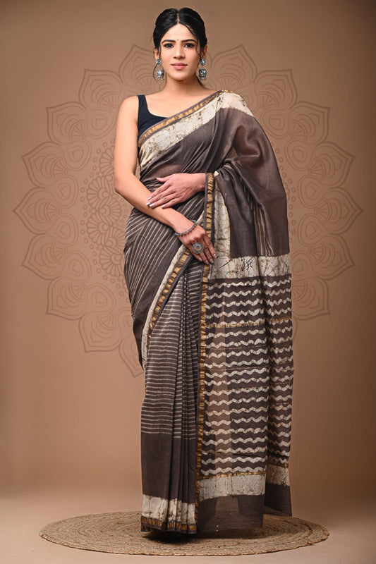 Block Printed Saree