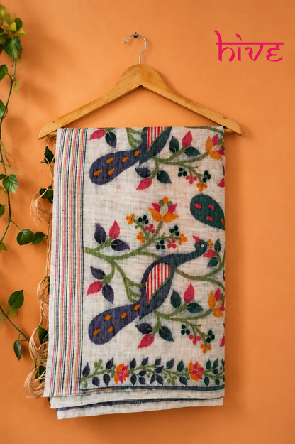 Muga cotton saree