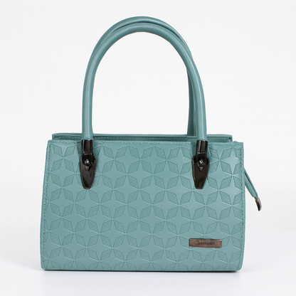 Aqua Charm Faux Leather Handbag