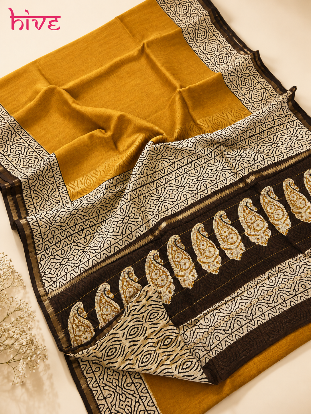 Hand Block Printed Chanderi Silk Saree
