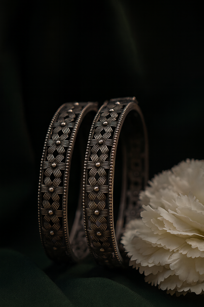 Oxidized Charm Bangles